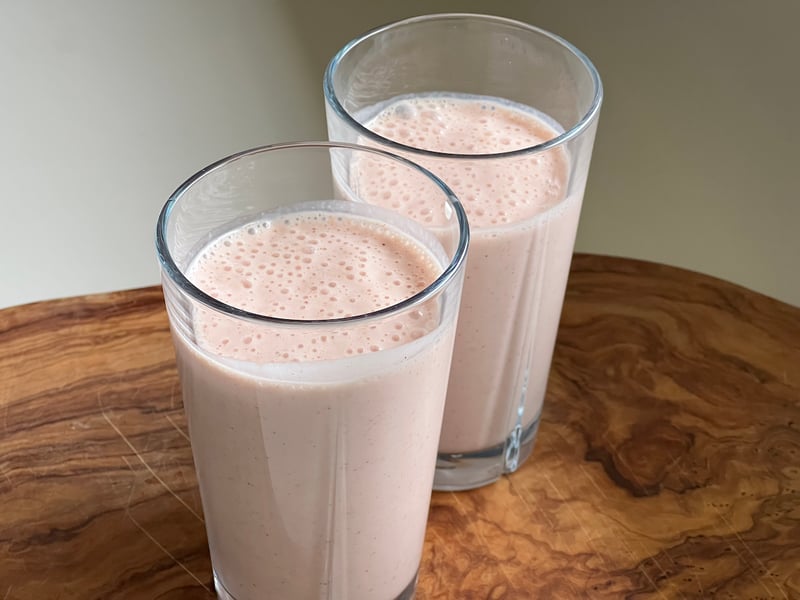 Two glasses of home-made smoothie